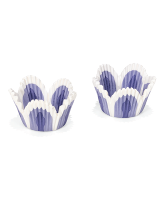 Set 48 hartii de copt pentru briose, 5 cm, mov si alb - PATISSE